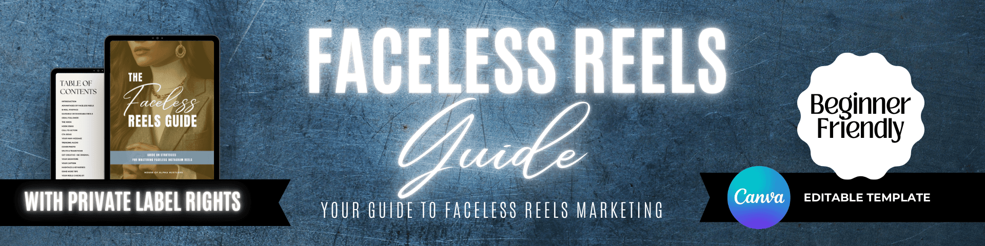 PLR Digital Products to Rebrand and Sell - Faceless Digital Marketing Faceless Reels Guide Faceless Marketing for Beginners Beginner Friendly Faceless Digital Marketing Strategies for Instagram - Faceless Reels Guide